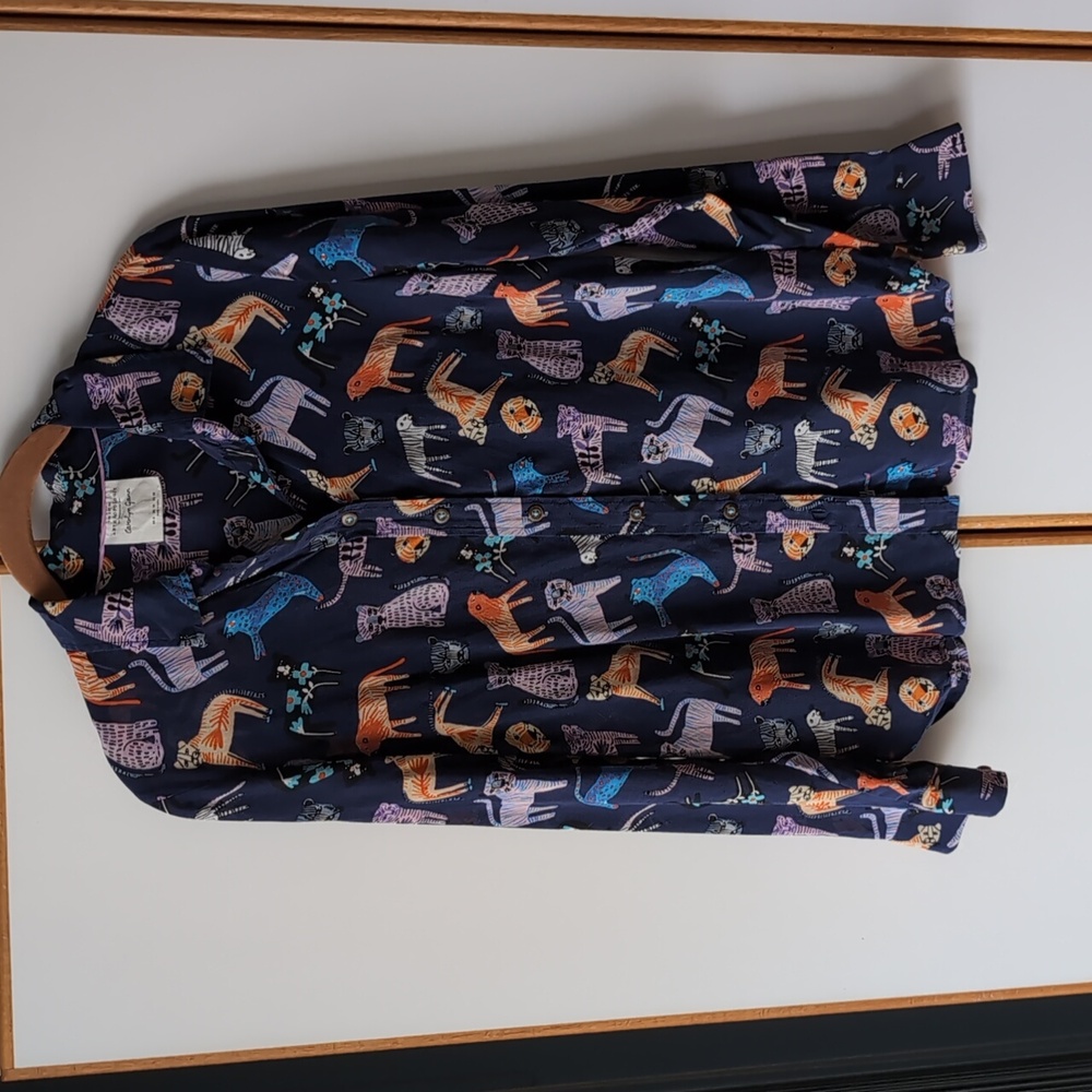 NWOT Carolyn Gavin Jungle Cat Print Tiger Leopard Top 6 - Picture 8 of 14